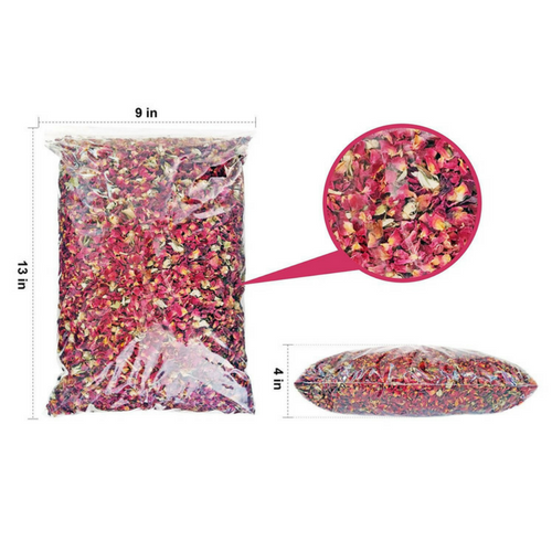 bMAKER Dried Rose Buds& Petals Red - 1 Pound Edible Flowers - Use in Tea, Baking